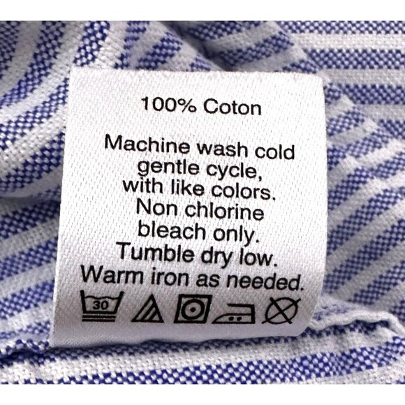 J Crew  Short Sleeve Blue‎ Striped Whale Embroidered Button Down Shirt Size Med - Picture 10 of 14